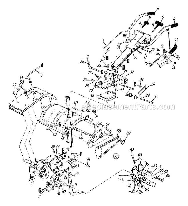 Page C Diagram and Parts List for 21A-448-401 1997 Yard Man Tiller